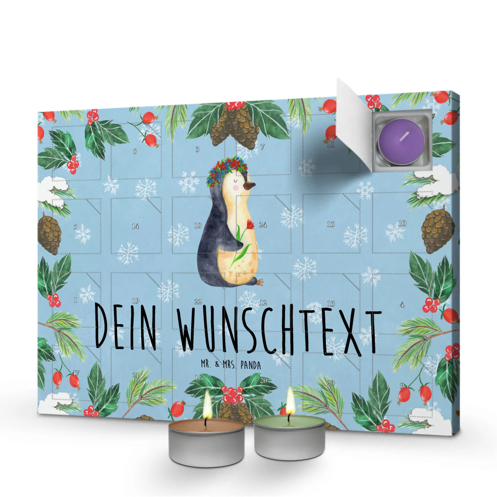  pingwin kwiaty Personalisierter Duftkerzen Adventskalender, Pinguin, Lebensziele, Lebenslust, Leben, Geschenkidee, Blumenkranz, Liebeskummer, Ziele, Universum, Wünsche, Motivation, Pinguine