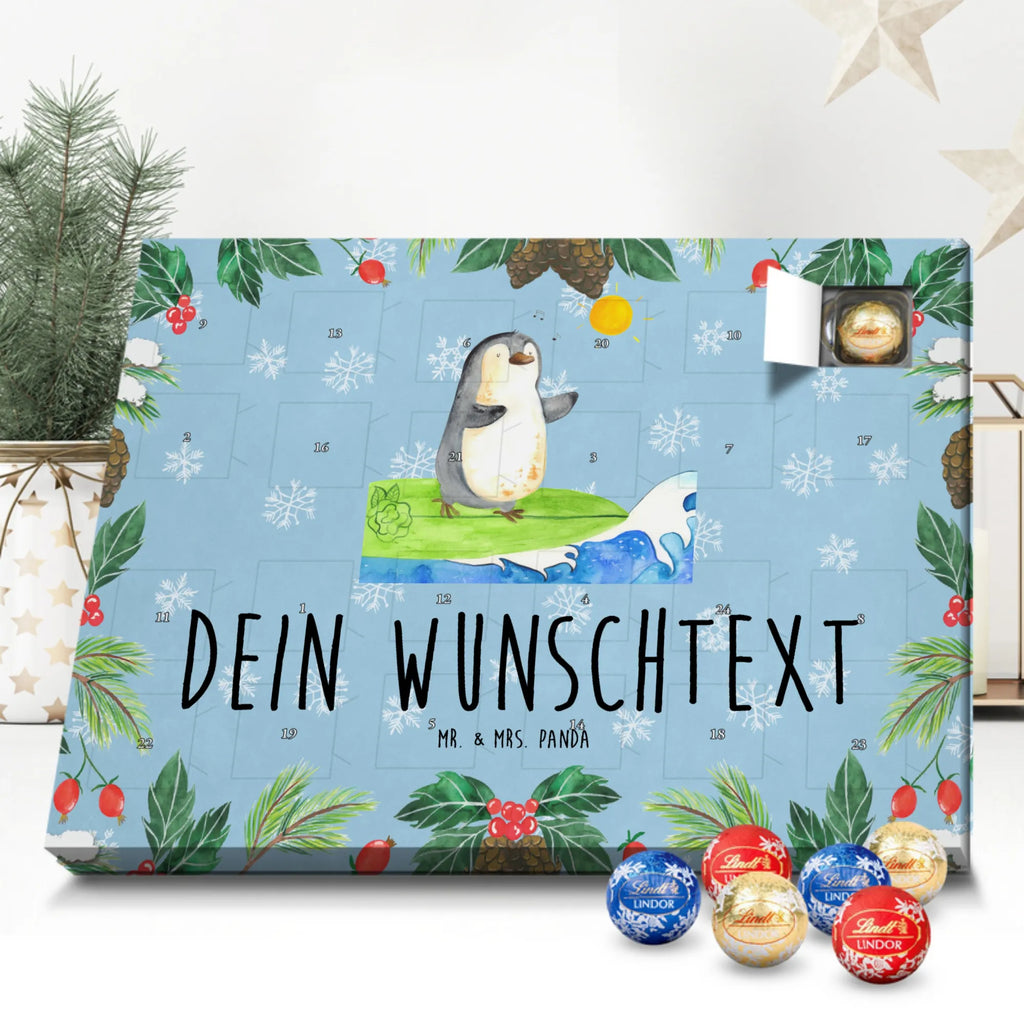 Personalisierter Schoko Adventskalender Pinguin Surfer Personalisierter Adventskalender, Adventskalender mit Namen, Pinguin, Wellen Reiten, Pinguine, Urlaub, Wellen, Surfen, Surfer, Portugal, Hawaii