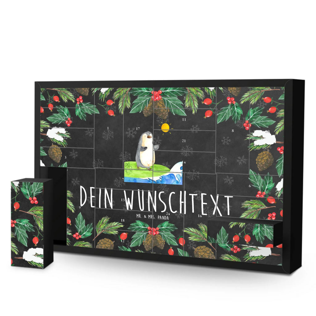 Personalisierter Befüllbarer Adventskalender Pinguin Surfer Adventskalender Zum Selbst Befüllen, Befüllbarer Adventskalender, Pinguin, Surfen, Hawaii, Pinguine, Urlaub, Wellen, Wellen Reiten, Portugal, Surfer