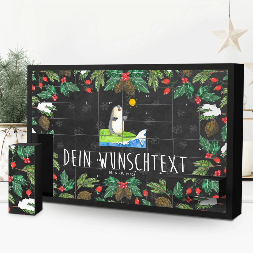 Personalisierter Befüllbarer Adventskalender Pinguin Surfer Adventskalender Zum Selbst Befüllen, Befüllbarer Adventskalender, Pinguin, Surfen, Hawaii, Pinguine, Urlaub, Wellen, Wellen Reiten, Portugal, Surfer