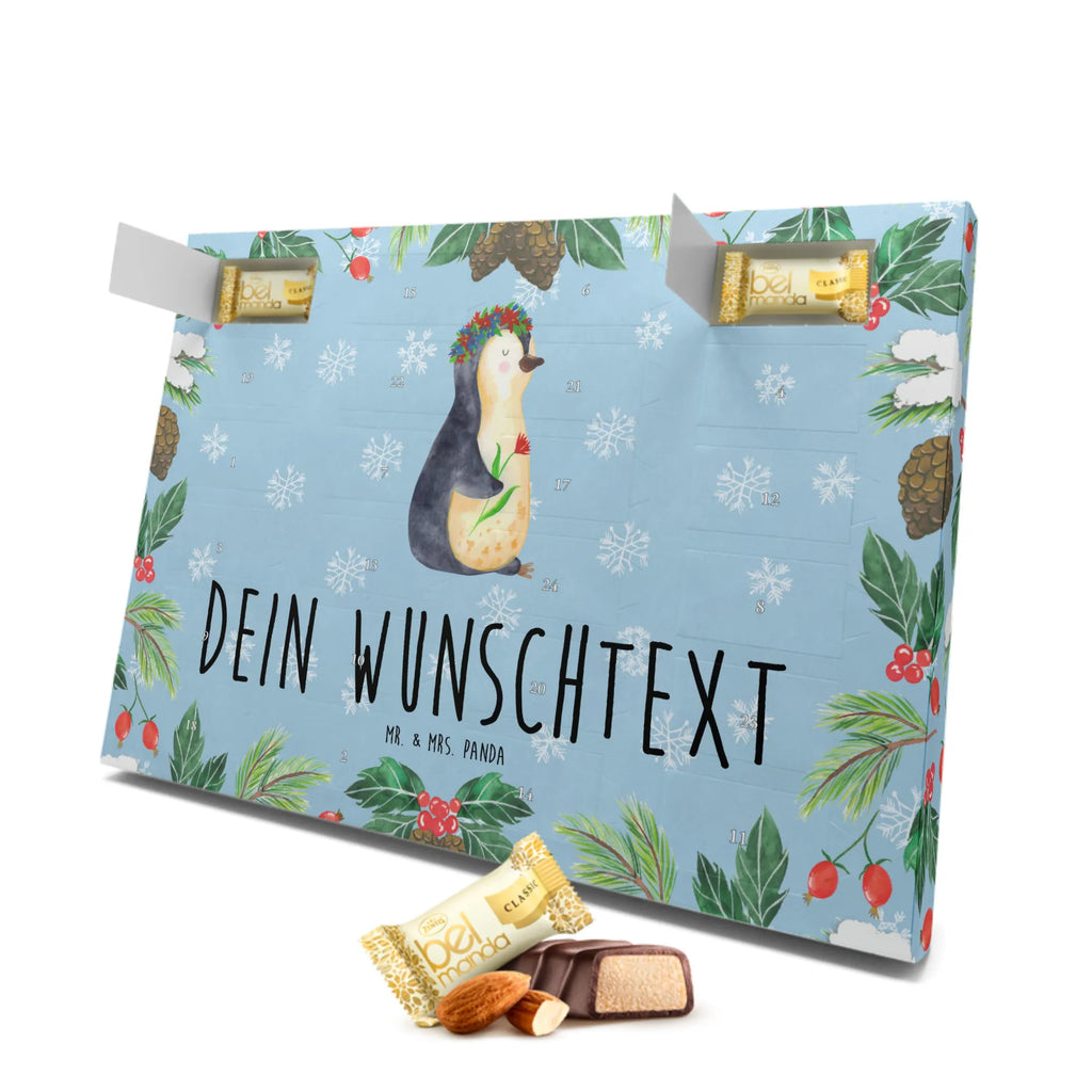 Personalisierter Marzipan Adventskalender Pinguin Blumen Personalisierter Marzipan Adventskalender, Pinguin, Lebensziele, Leben, Universum, Pinguine, Blumenkranz, Ziele, Geschenkidee, Motivation, Lebenslust, Liebeskummer, Wünsche