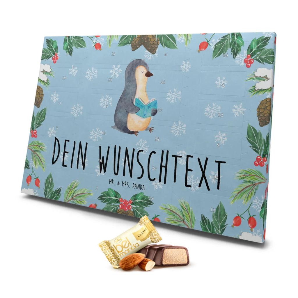 Personalisierter Marzipan Adventskalender Pinguin Buch Personalisierter Marzipan Adventskalender, Pinguin, Freizeit, Ferien, Nichtstun, Faulenzen, Pinguine, Buch, Lesen, Bücherwurm, Urlaub