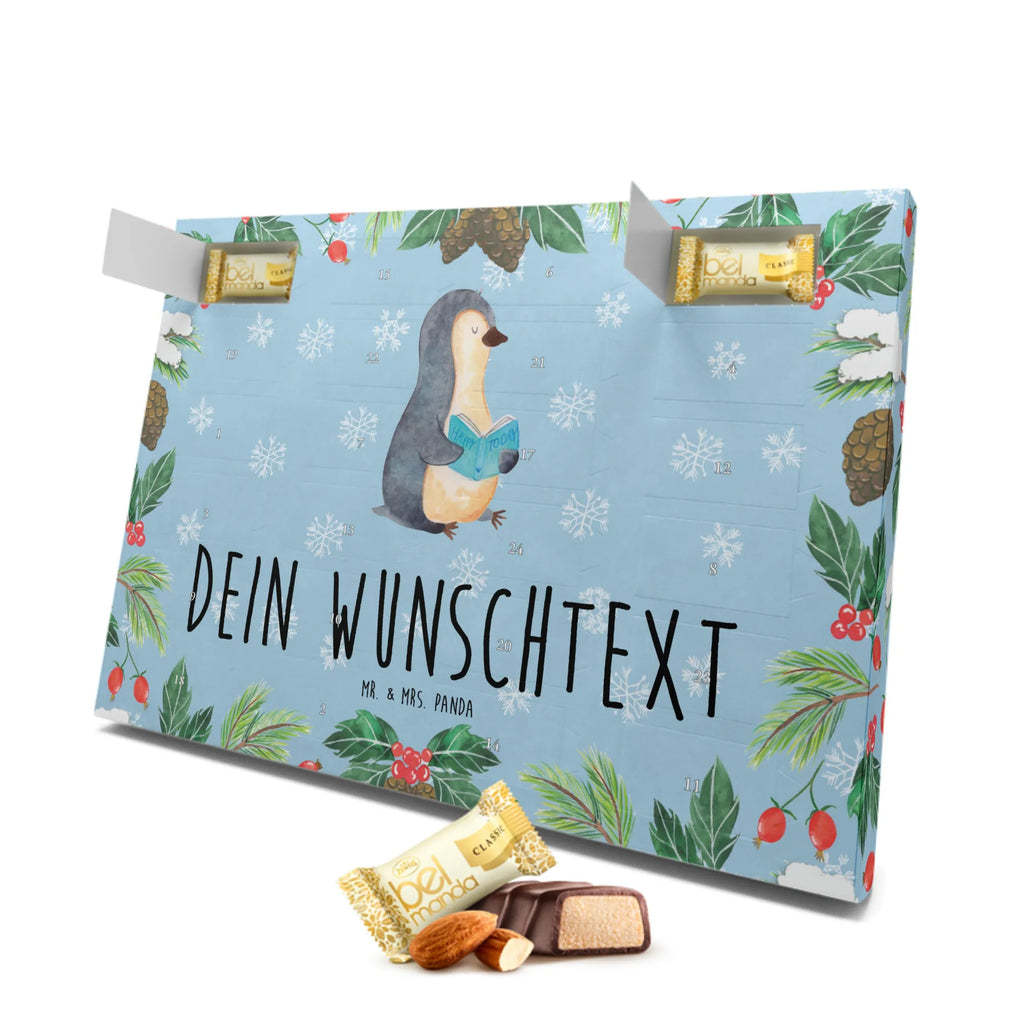 Personalisierter Marzipan Adventskalender Pinguin Buch Personalisierter Marzipan Adventskalender, Pinguin, Freizeit, Ferien, Nichtstun, Faulenzen, Pinguine, Buch, Lesen, Bücherwurm, Urlaub