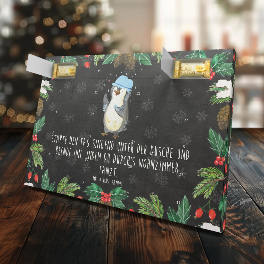 Marzipan Adventskalender Pinguin Duschen Marzipan Adventskalender, Pinguin, Neustart, Pinguine, Dusche, Motivation, Neuanfang, glücklich sein, Lebensmotto, duschen