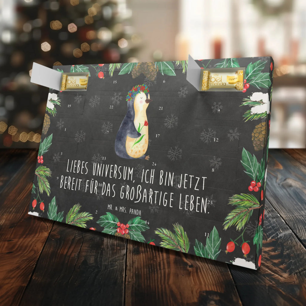 Marzipan Adventskalender Pinguin Blumen Marzipan Adventskalender, Pinguin, Ziele, Pinguine, Leben, Liebeskummer, Geschenkidee, Lebenslust, Universum, Blumenkranz, Lebensziele, Motivation, Wünsche