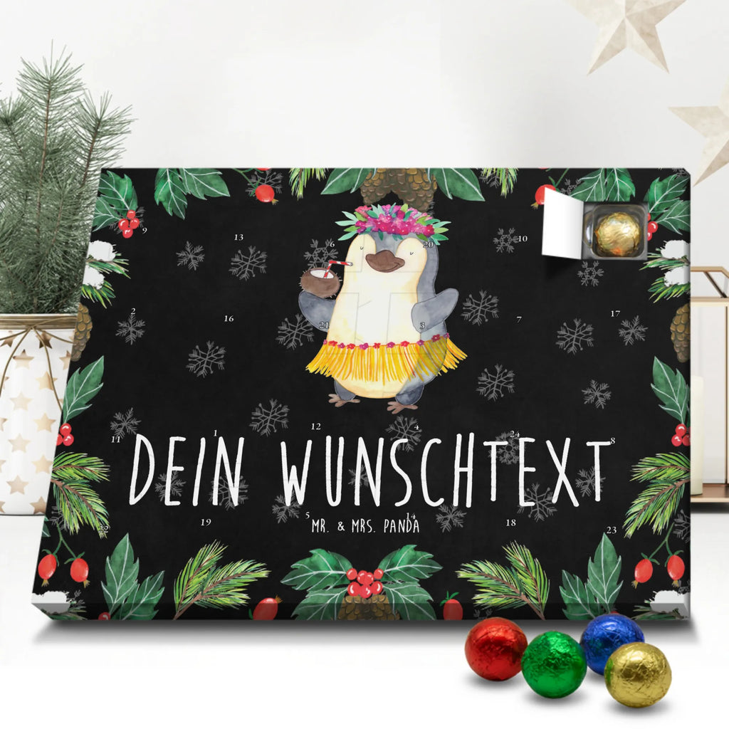  Pingwin z Kokosem Adventskalender mit Namen, Personalisierter Adventskalender, Pinguin, Aloha, Urlaub, Kokosnuss, Hawaii, Pinguine