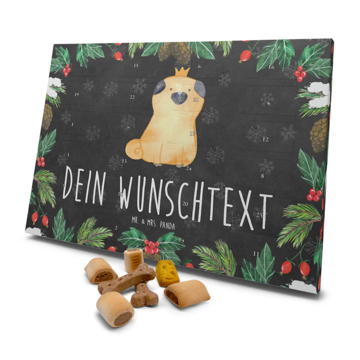 Personalisierter Hunde Adventskalender Mops Krone|p:1808952|h:73b89ec582a8613cc5e6ca1038509b53