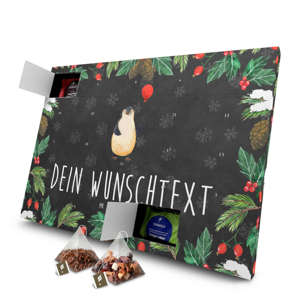Personalisierter Tee Adventskalender Pinguin Luftballon Personalisierter Tee Adventskalender, Pinguin, Beste Freundin, Geschenk Freundin, Neues Leben, Geschenkidee, Lebenslust, Liebe, Neustart, Luftballon, Motivation, Pinguine, Glück, Tagträume