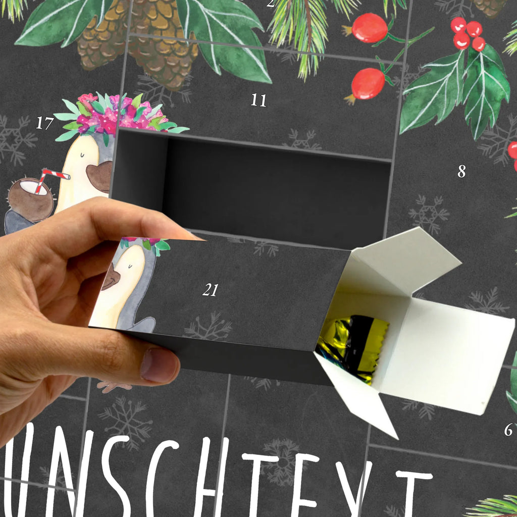 Personalisierter Befüllbarer Adventskalender Pinguin Kokosnuss Befüllbarer Adventskalender, Adventskalender Zum Selbst Befüllen, Pinguin, Pinguine, Hawaii, Kokosnuss, Aloha, Urlaub