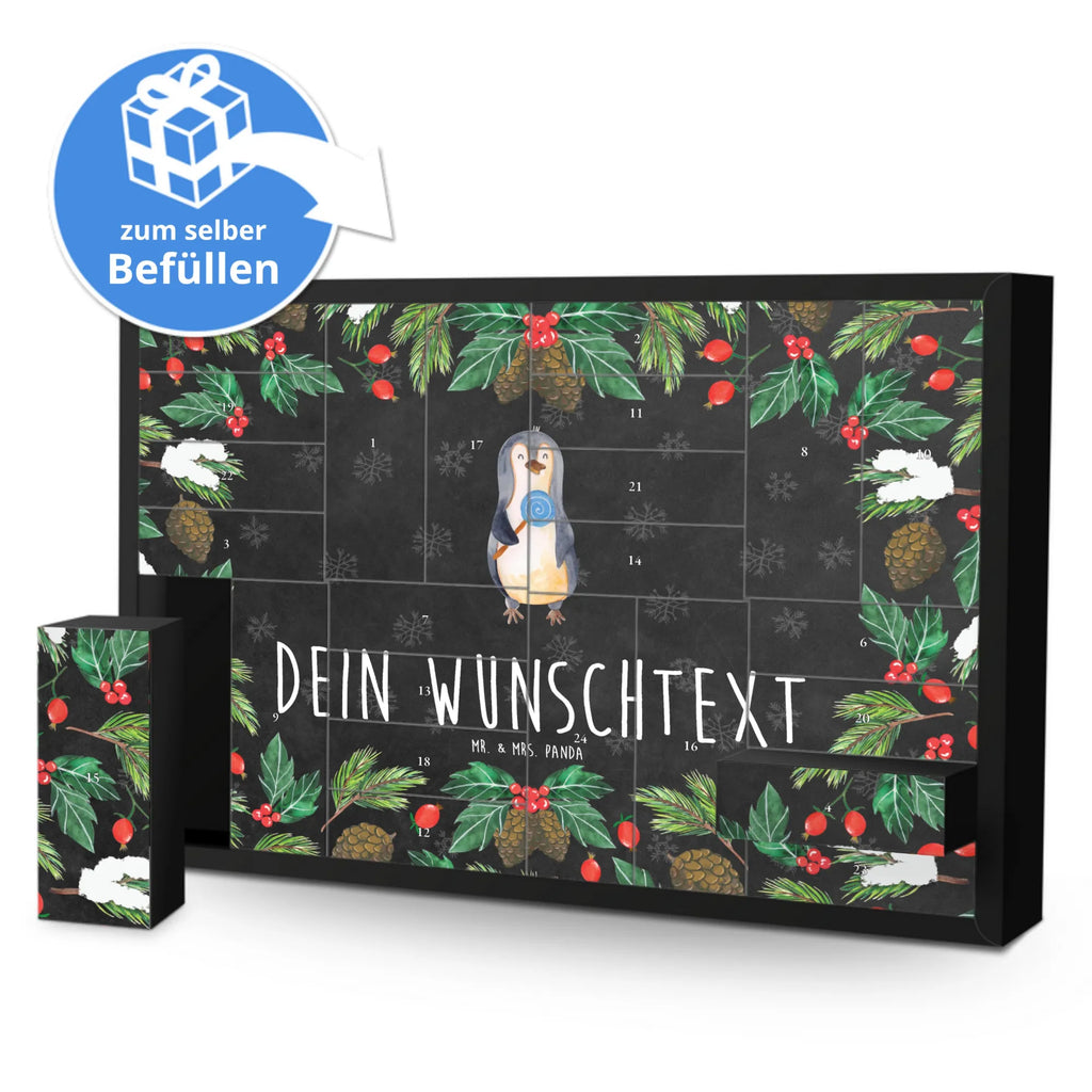 Personalisierter Befüllbarer Adventskalender Pinguin Lolli Befüllbarer Adventskalender, Adventskalender Zum Selbst Befüllen, Pinguin, Gauner, Rabauke, Pinguine, Blödsinn, Spruch, Rebell, Lolli, Ganove, Süßigkeiten