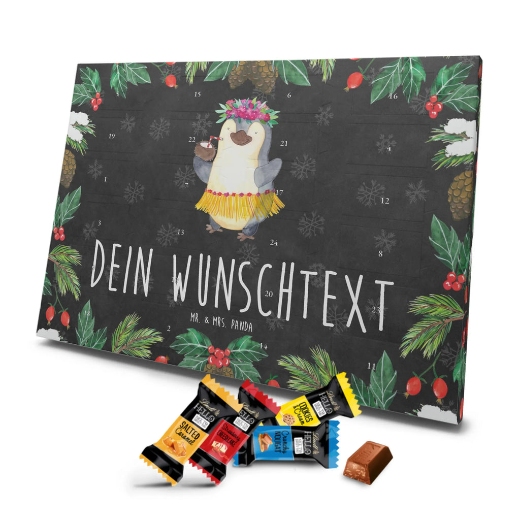  Pingwin z Kokosem Adventskalender mit Namen, Personalisierter Adventskalender, Pinguin, Aloha, Urlaub, Kokosnuss, Hawaii, Pinguine
