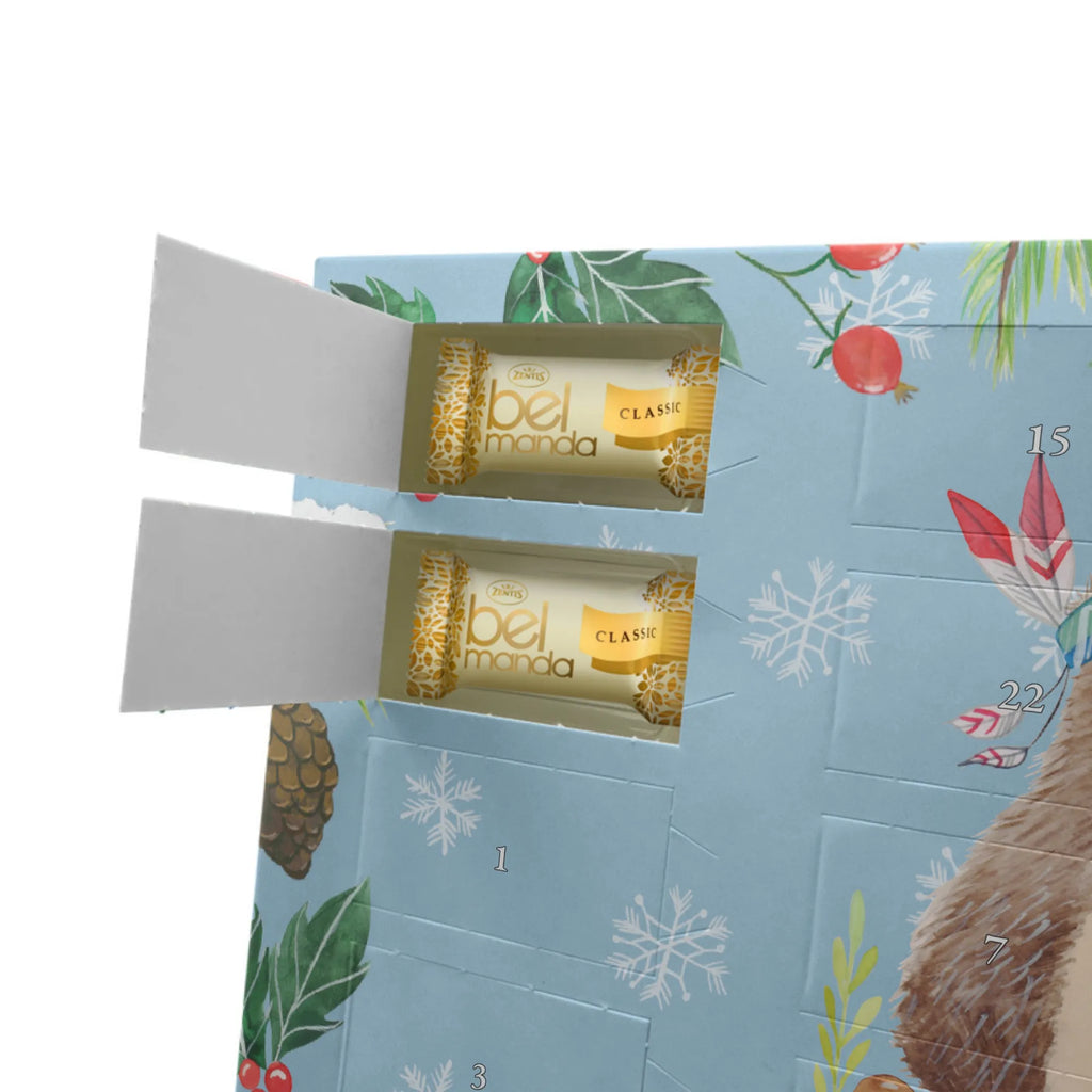 Personalisierter Marzipan Adventskalender Igel Federschmuck Personalisierter Marzipan Adventskalender, Waldtiere, Tiere, Camping, Lagerfeuer, Indianer, Igel, Abenteuer