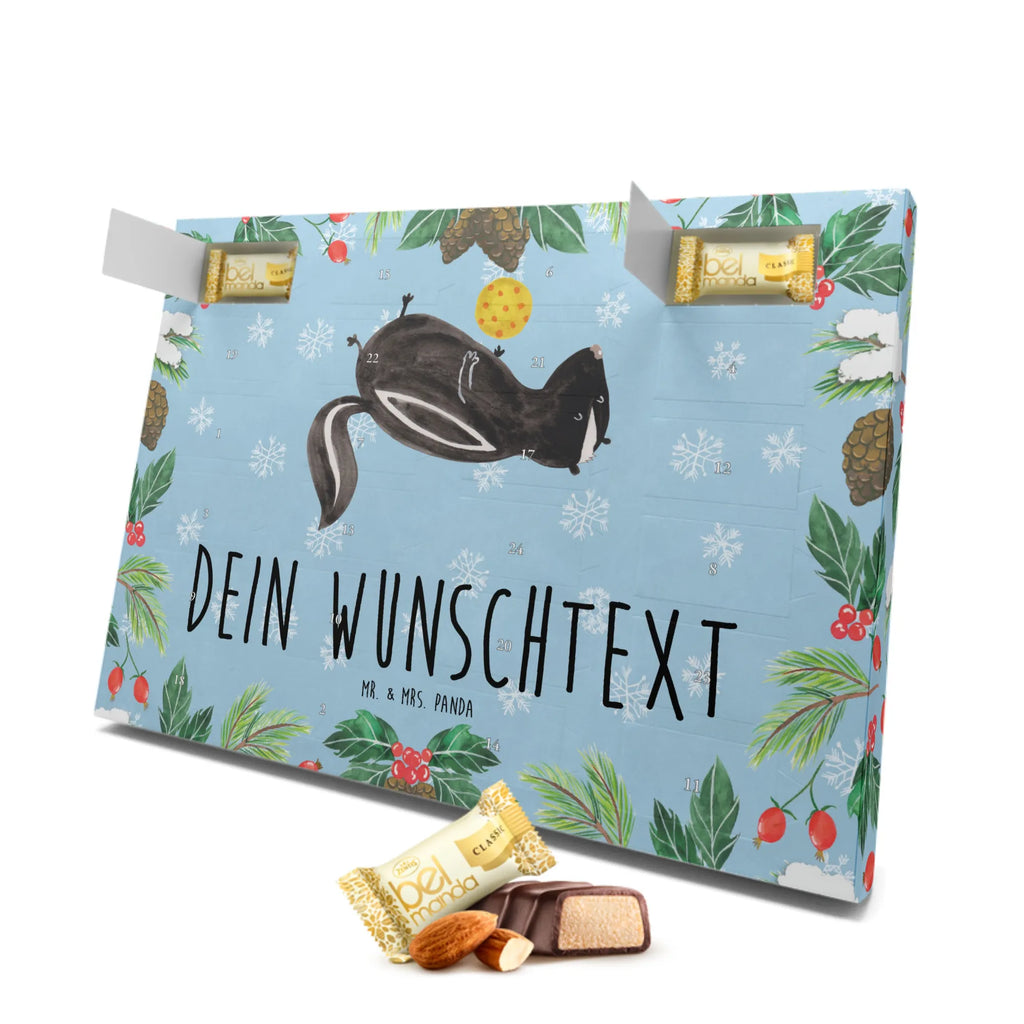 Personalisierter Marzipan Adventskalender Stinktier Ball Personalisierter Marzipan Adventskalender, Stinktier, Skunk, Raubtier, verspielt, Weisheit, Stinker, Stinki, Wildtier