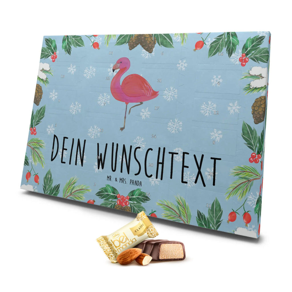 Personalisierter Marzipan Adventskalender Flamingo Classic Personalisierter Marzipan Adventskalender, Flamingo, ich, Tochter, Außenseiter, Freundinnen, Freundin, Spruch, Stolz, für mich, Geschwister, Selbstliebe, Sohn, Einzigartig