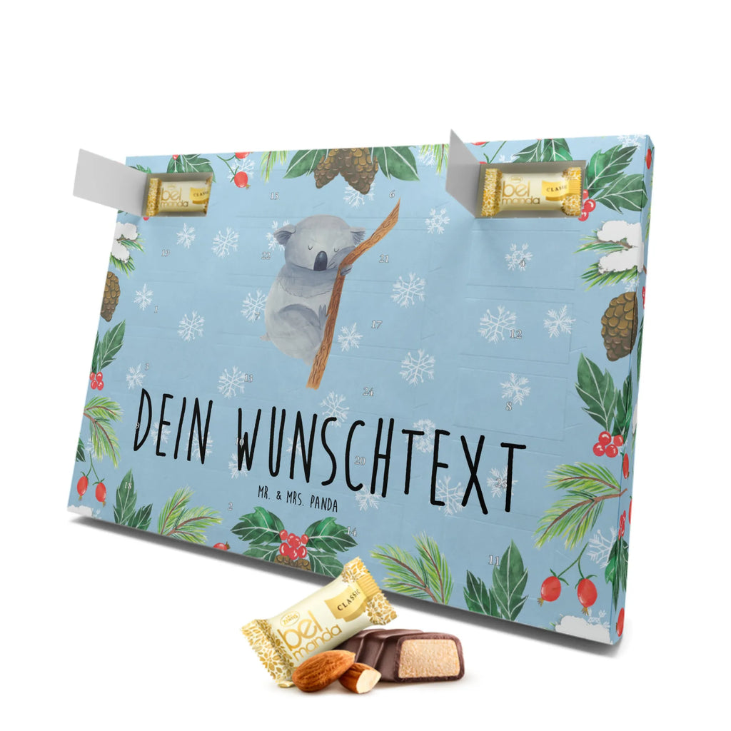 Personalisierter Marzipan Adventskalender Koalabär Personalisierter Marzipan Adventskalender, Tiermotive, Gute Laune, lustige Sprüche, Tiere, Koalabär, Koala, träumen, Traumland, Schlafzimmer, Traum, Bär, schlafen