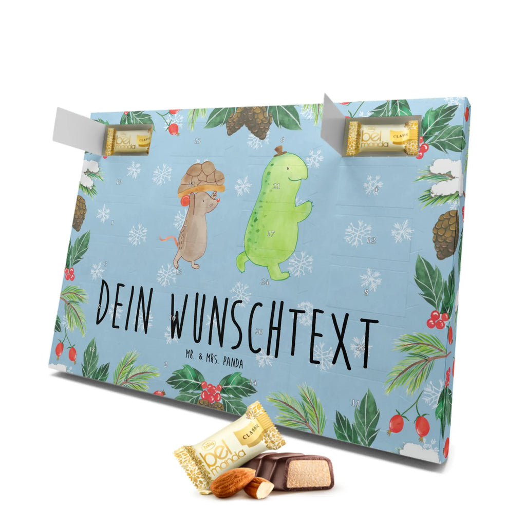 Personalisierter Marzipan Adventskalender Schildkröte Maus Personalisierter Marzipan Adventskalender, Schildkröte, Freundinnen, Freunde, beste Freundinnen, Maus, beste Freunde