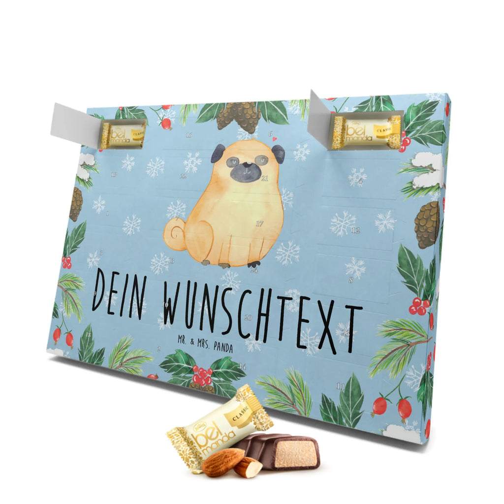 Personalisierter Marzipan Adventskalender Mops Personalisierter Marzipan Adventskalender, Hund, Hundemotiv, Haustier, Hunderasse, Tierliebhaber, Hundebesitzer, Sprüche, Hundeliebe, Liebe, Mops