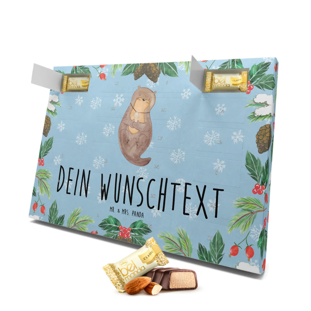 Personalisierter Marzipan Adventskalender Otter Muschel Personalisierter Marzipan Adventskalender, Otter, Fischotter, Seeotter, träumen, grübeln, Tagträumen, Motivation, Otterliebe, Büro
