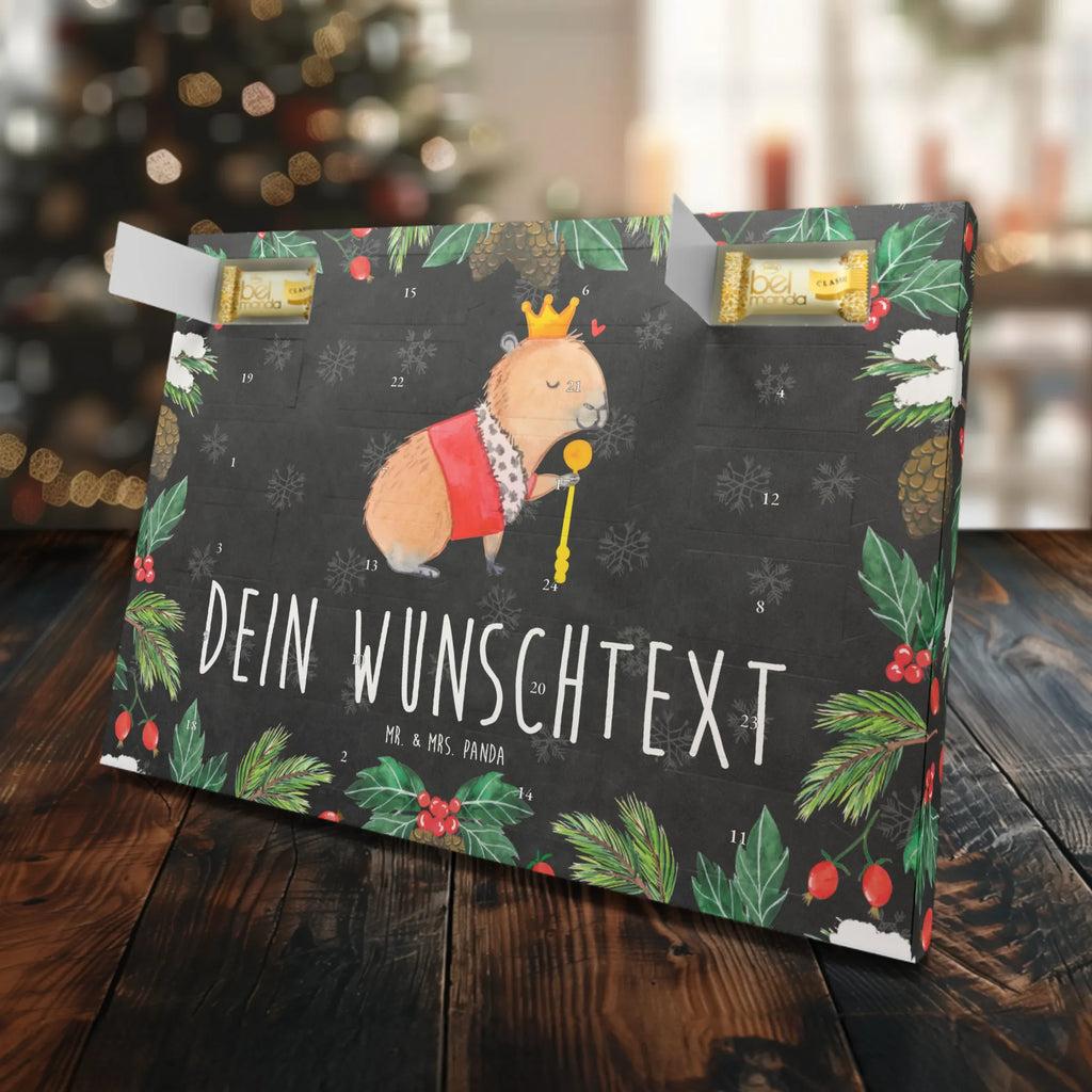 Personalisierter Marzipan Adventskalender Capybara König Personalisierter Marzipan Adventskalender, Tiermotive, Gute Laune, lustige Sprüche, Tiere, Capybara, König