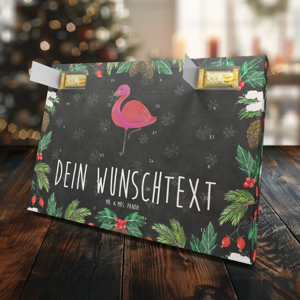 Personalisierter Marzipan Adventskalender Flamingo Classic Personalisierter Marzipan Adventskalender, Flamingo, ich, Tochter, Außenseiter, Freundinnen, Freundin, Spruch, Stolz, für mich, Geschwister, Selbstliebe, Sohn, Einzigartig