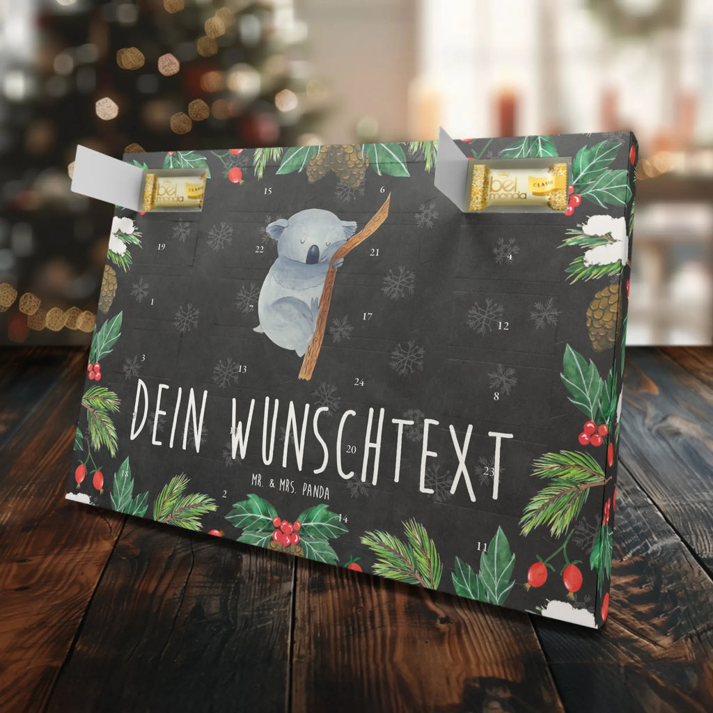 Personalisierter Marzipan Adventskalender Koalabär Personalisierter Marzipan Adventskalender, Tiermotive, Gute Laune, lustige Sprüche, Tiere, Koalabär, Koala, träumen, Traumland, Schlafzimmer, Traum, Bär, schlafen