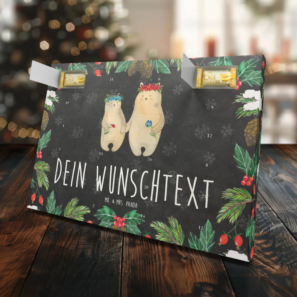 Personalisierter Marzipan Adventskalender Bären mit Blumenkranz Personalisierter Marzipan Adventskalender, Familie, Vatertag, Muttertag, Bruder, Schwester, Mama, Papa, Oma, Opa, Lieblingsmensch, Vorbild, Mutti, Töchter, beste Mutter, Mutter, Kind, Lieblingsmama, Family, Tochter, Bär, Mami, Geschenk Mama. Muttertag, Bären, Kinder, weltbeste Mama