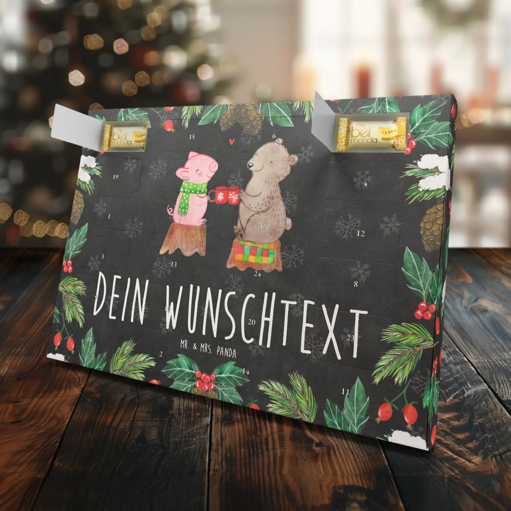 Personalisierter Marzipan Adventskalender Glühschwein Sause Personalisierter Marzipan Adventskalender, Winter, Weihnachten, Weihnachtsdeko, Nikolaus, Advent, Heiligabend, Wintermotiv, Weihnachtszeit, Schwein, Prost, Alles Gute, Bär