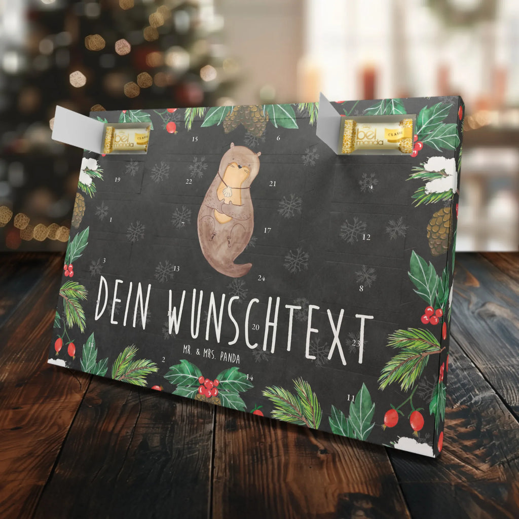 Personalisierter Marzipan Adventskalender Otter Muschel Personalisierter Marzipan Adventskalender, Otter, Fischotter, Seeotter, träumen, grübeln, Tagträumen, Motivation, Otterliebe, Büro