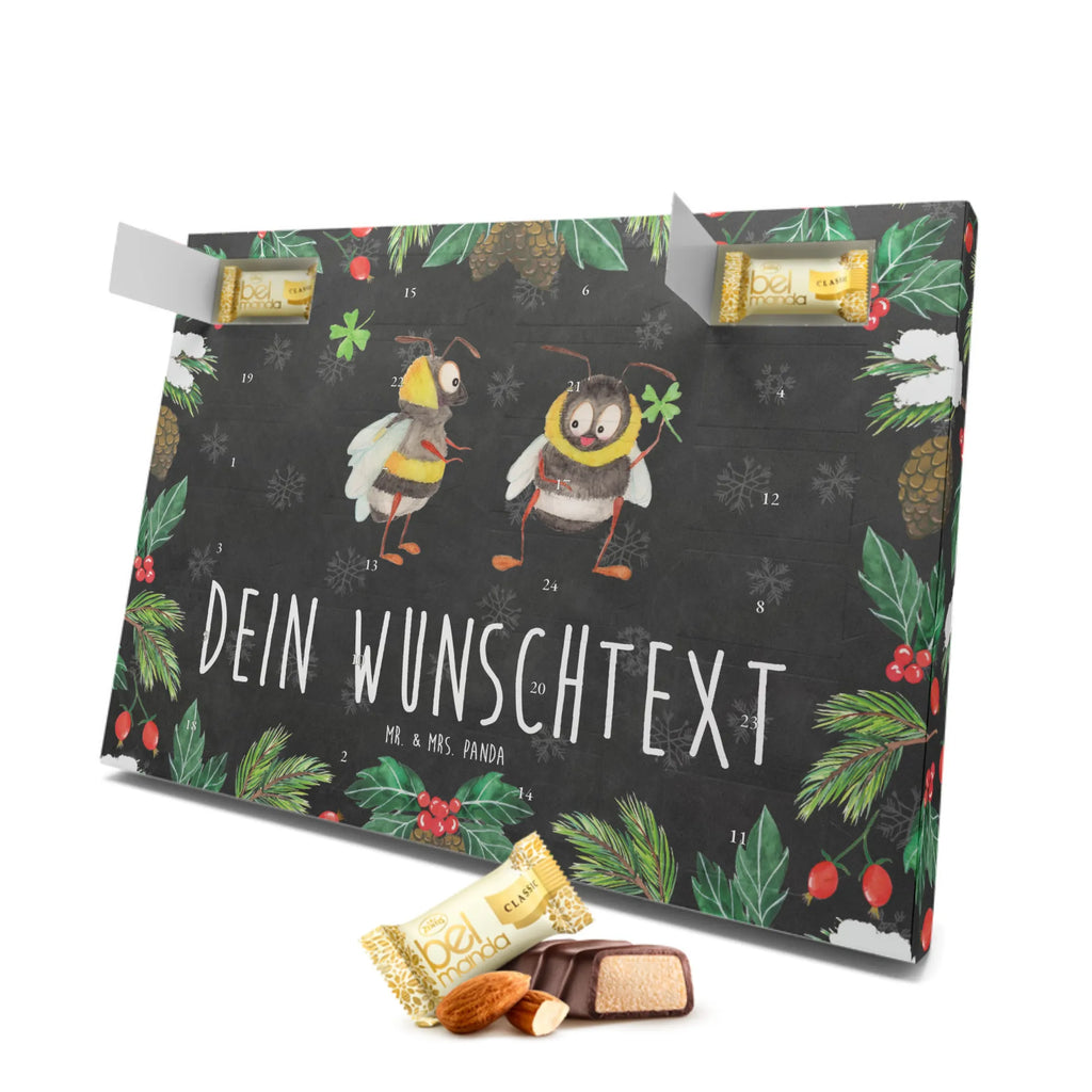 Personalisierter Marzipan Adventskalender Hummeln Kleeblatt Personalisierter Marzipan Adventskalender, Tiermotive, Gute Laune, lustige Sprüche, Tiere, Spruch fröhlich, Spruch schön, glücklich sein, glücklich werden, Biene, Spruch positiv, Hummel, Biene Deko