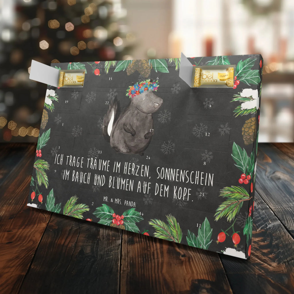 Marzipan Adventskalender Stinktier Mädchen Marzipan Adventskalender, Stinktier, Skunk, Stinker, Namaste, Wildtier, Stinki, Yoga, Raubtier