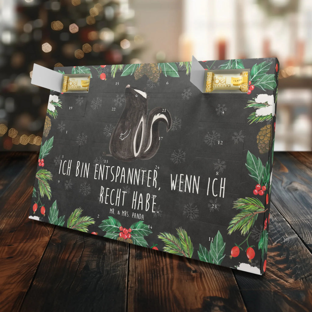 Marzipan Adventskalender Stinktier Sitzen Marzipan Adventskalender, Stinktier, Skunk, Recht, Raubtier, Stinker, Büro, Wildtier, Besserwisser, Stinki, Spruch