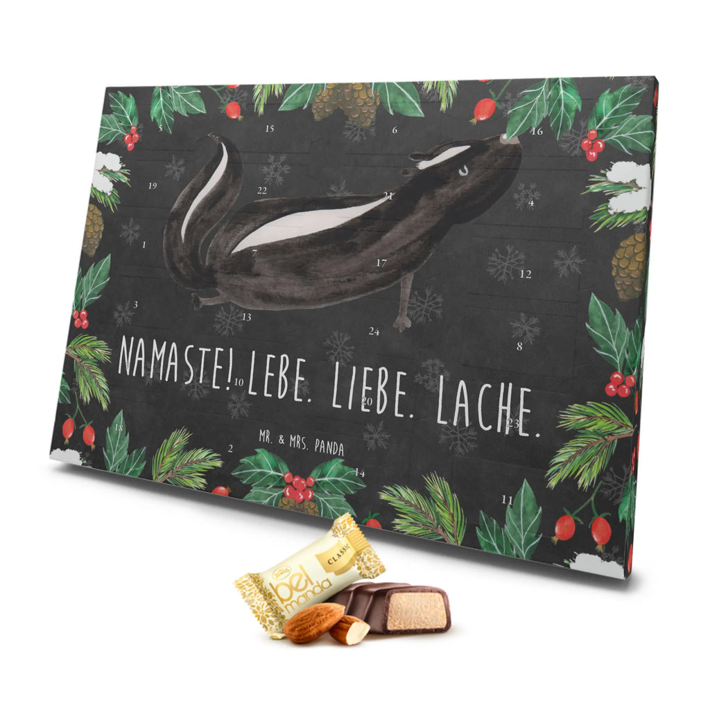 Marzipan Adventskalender Stinktier Yoga Marzipan Adventskalender, Stinktier, Skunk, Wildtier, Stinki, Yoga, Raubtier, Lebe, Lache, Liebe, Stinker, Namaste