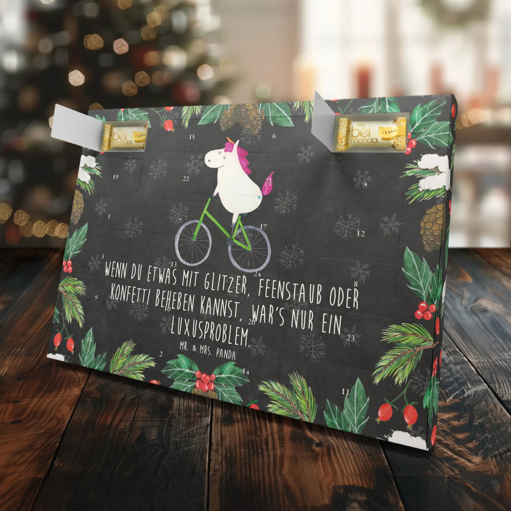 Marzipan Adventskalender Einhorn Radfahrer Marzipan Adventskalender, Einhorn, Einhörner, Einhorn Deko, Unicorn, Bike, Kummer, Feenstaub, Luxusproblem, Radfahren, Rad, Radfahrer, Konfetti, Liebeskummer