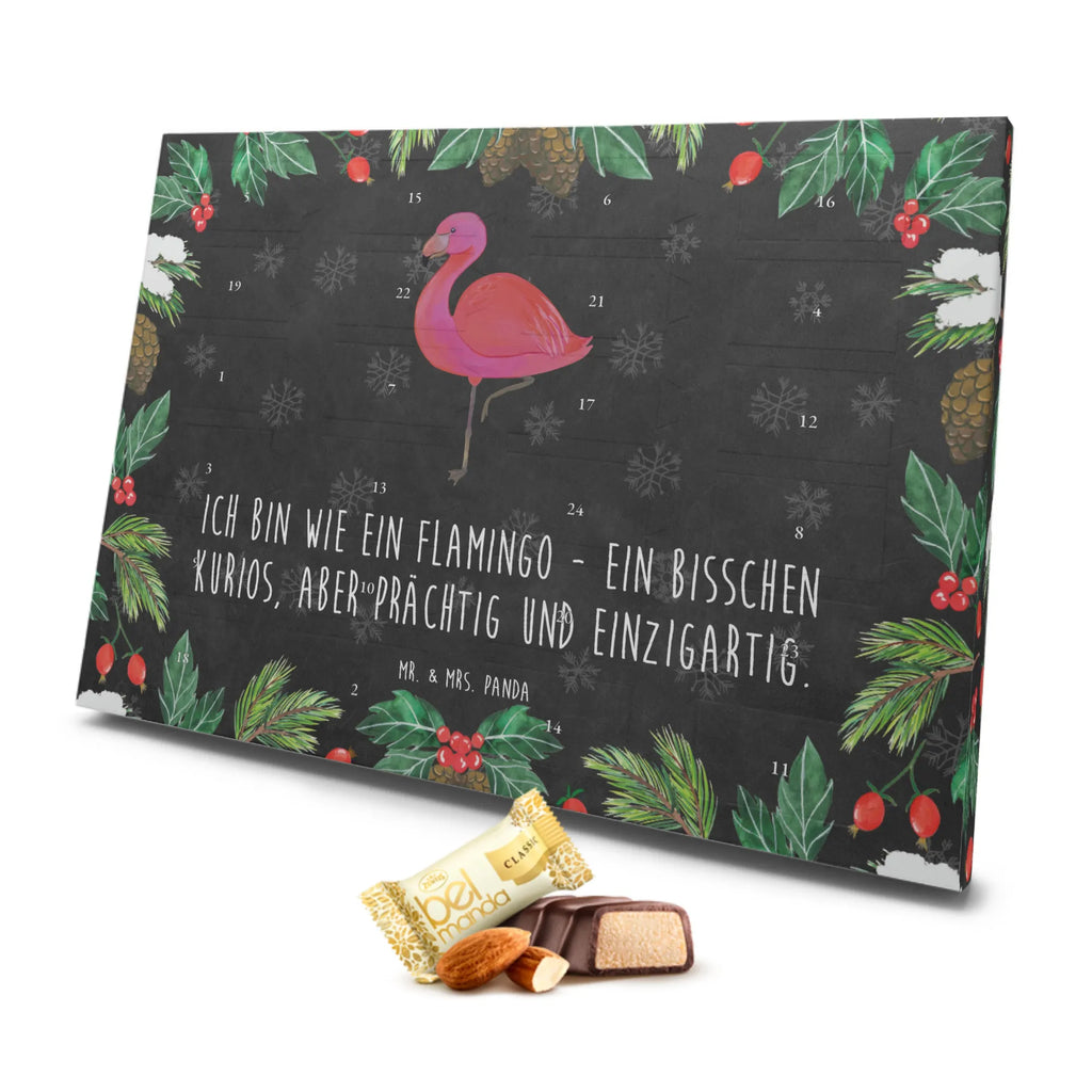Marzipan Adventskalender Flamingo Classic Marzipan Adventskalender, Flamingo, Stolz, Tochter, Spruch, Freundinnen, Einzigartig, Selbstliebe, für mich, Geschwister, Freundin, Außenseiter, ich, Sohn