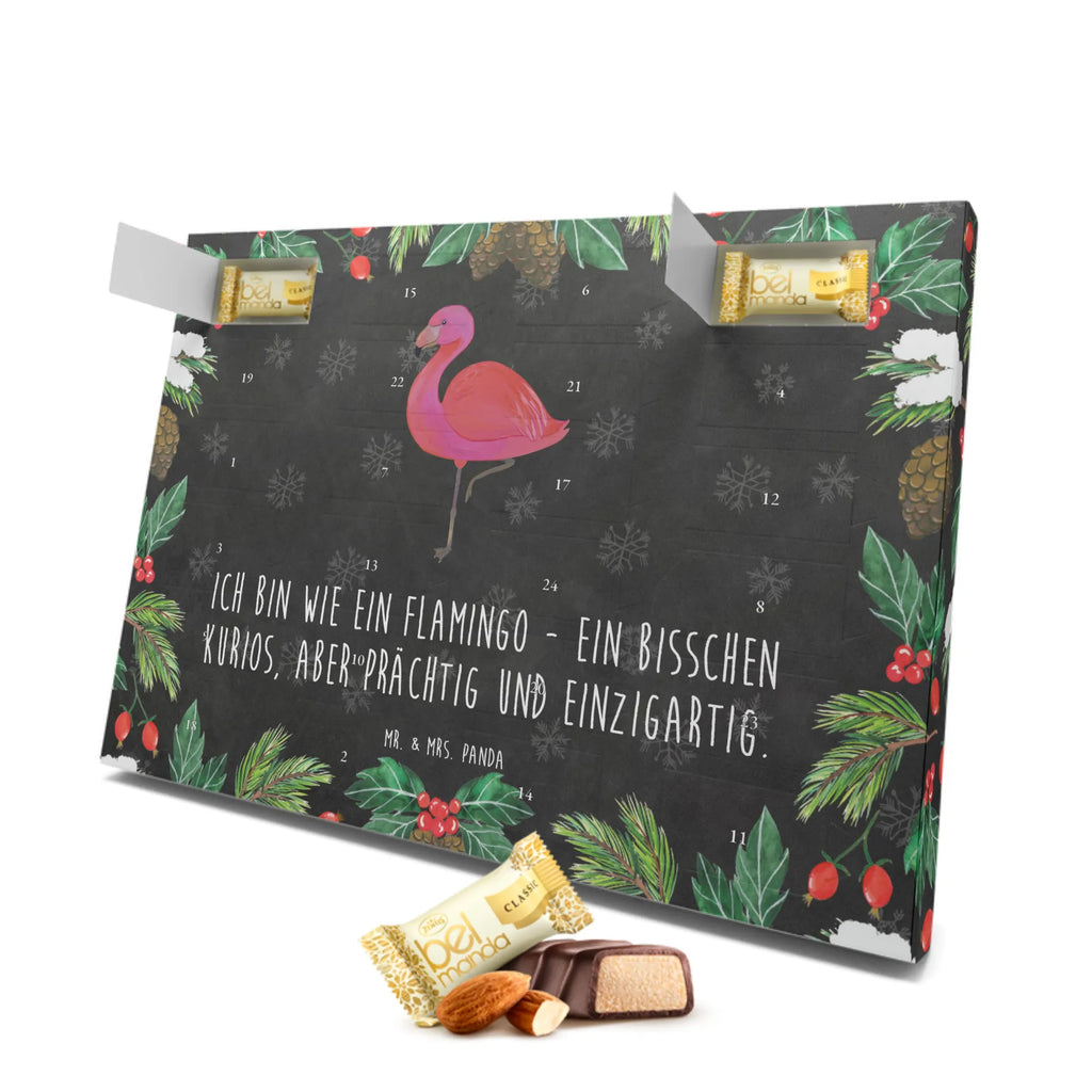 Marzipan Adventskalender Flamingo Classic Marzipan Adventskalender, Flamingo, Stolz, Tochter, Spruch, Freundinnen, Einzigartig, Selbstliebe, für mich, Geschwister, Freundin, Außenseiter, ich, Sohn