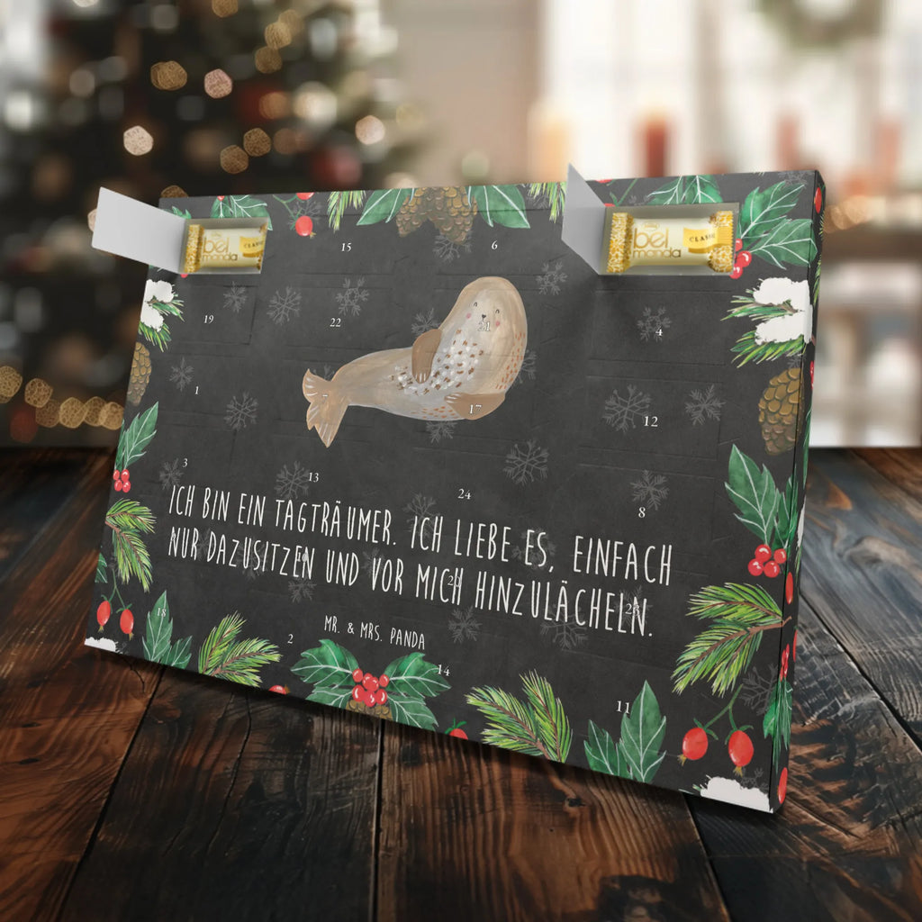 Marzipan Adventskalender Robbe Lachen Marzipan Adventskalender, Tiermotive, Gute Laune, lustige Sprüche, Tiere, Meerestier, Strand, Seehund, Ostsee, Robben, Robbe, Nordsee