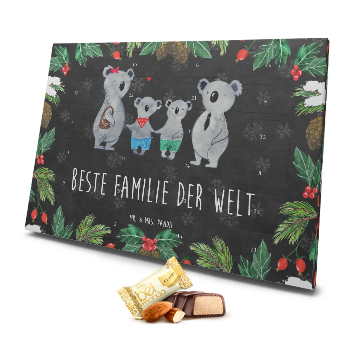 Marzipan Adventskalender Koala Familie zwei Marzipan Adventskalender, Familie, Vatertag, Muttertag, Bruder, Schwester, Mama, Papa, Oma, Opa, Familienzeit, Koalafamilie, beste Familie, Lieblingsfamilie, Koalabär, Familienleben, Koala
