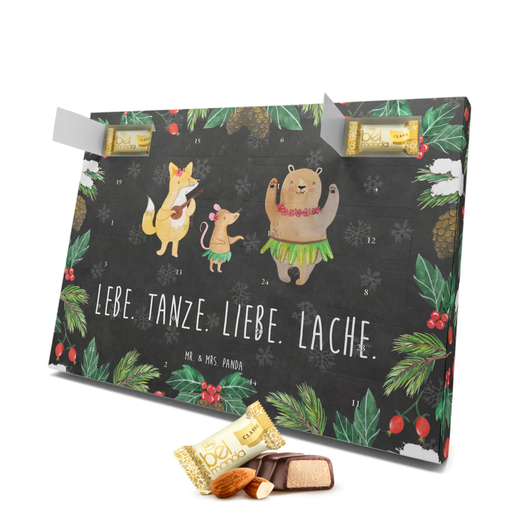 Marzipan Adventskalender Waldtiere Aloha Marzipan Adventskalender, Tiermotive, Gute Laune, lustige Sprüche, Tiere, Lachen, Waldtiere, Bär, Aloha, Wald, Igel, Musik, Leben, Tanzen, Hase