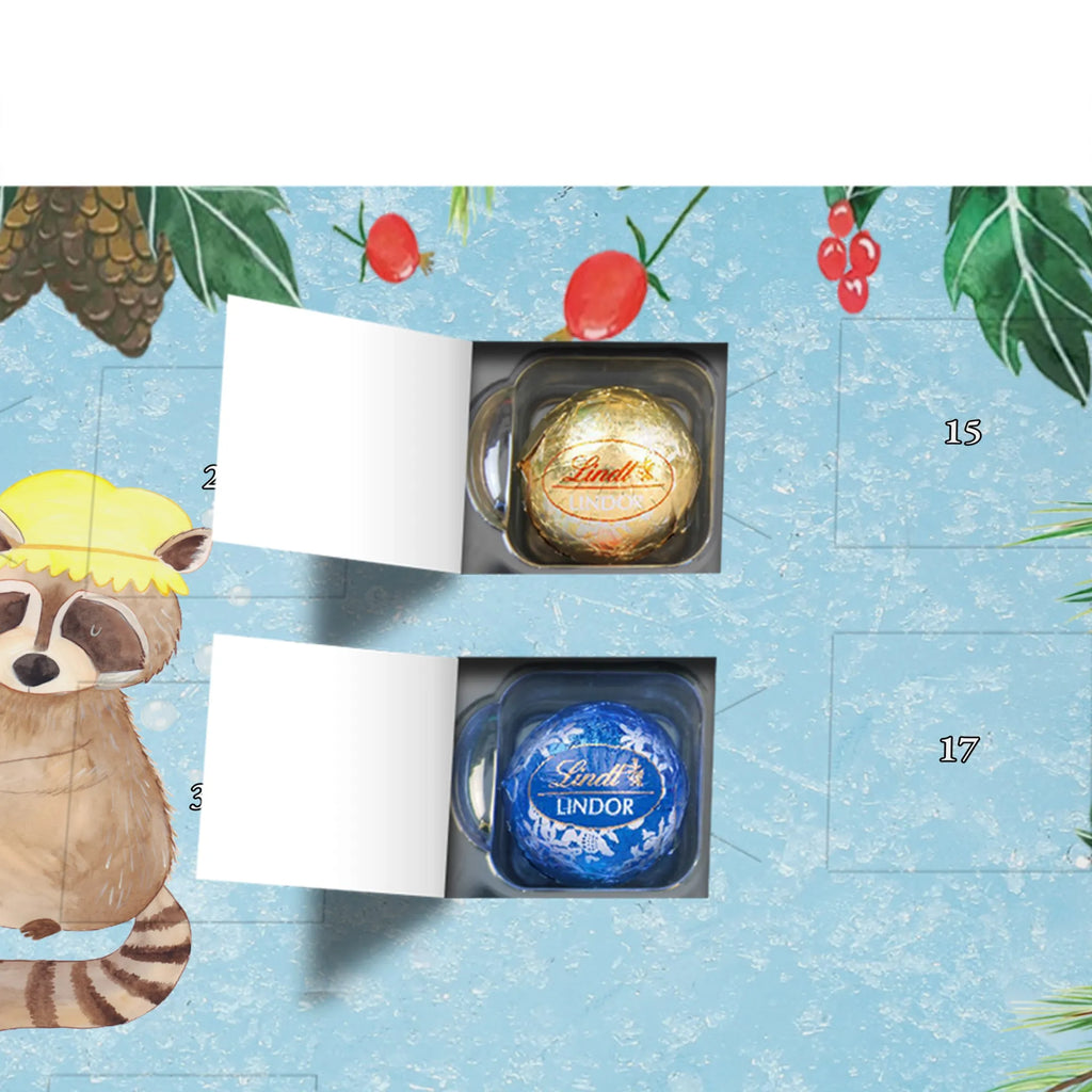 Chocolate advent calendar Raccoon gift ideas, gifts, small animals, good mood, cute, funny sayings, cute animal motives, hand drawn, special gifts, card, animal lover, raccoon, soap bubbles, wash, daydreaming