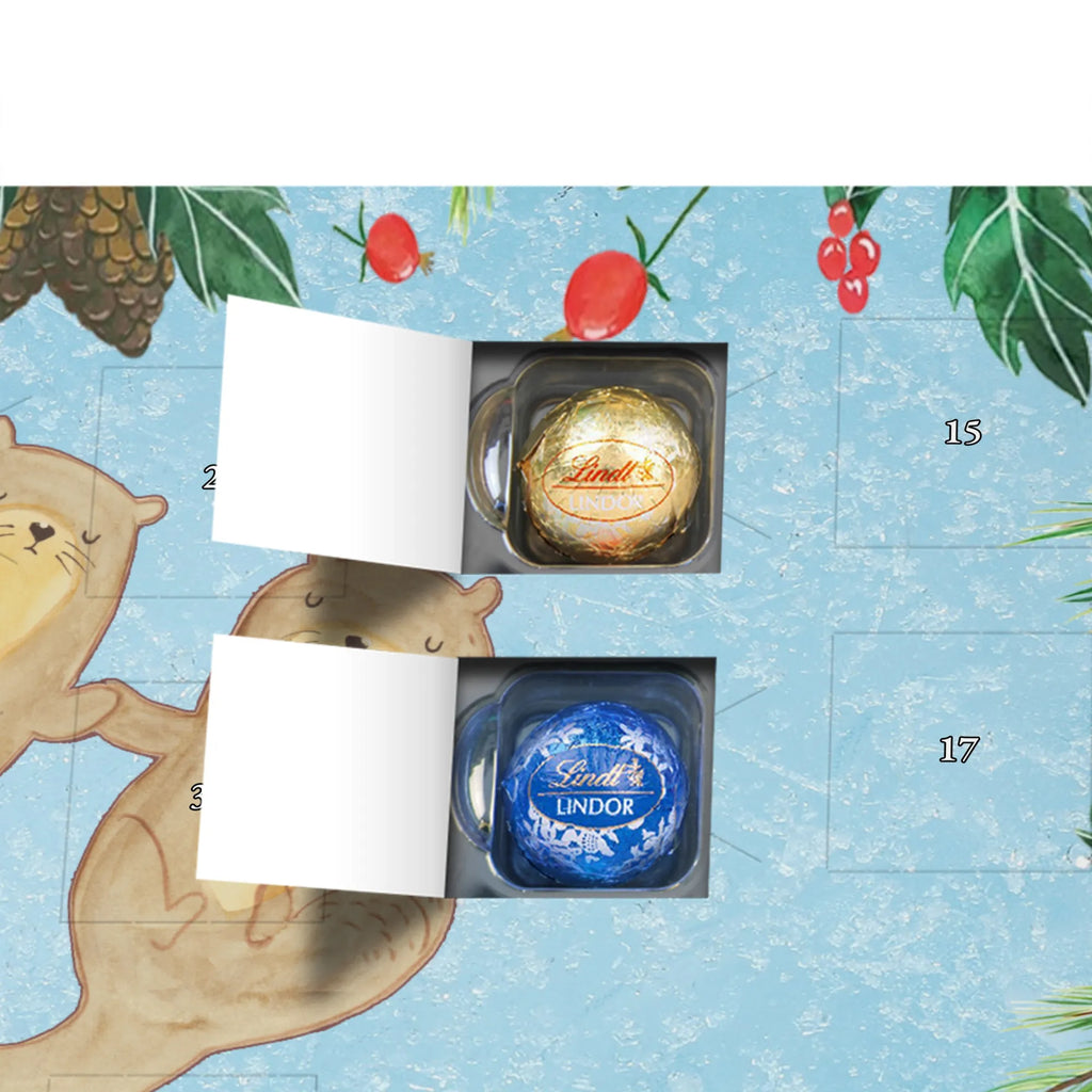 Chocolate advent calendar otter holding hands mammal, predator, gifts for people in love, gift ideas for animal lovers, animal, aquatic animal, marten, otter gifts, water mammal, water, water animal, sea otter, animal lover, European otter, baby otter, Otter Sea Otter Lake Otter