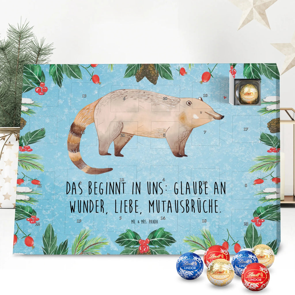 Chocolate advent calendar Coati gift ideas, gifts, small animals, good mood, cute, funny sayings, cute animal motives, hand drawn, special gifts, card, animal lover, Nose bear, trunk bear