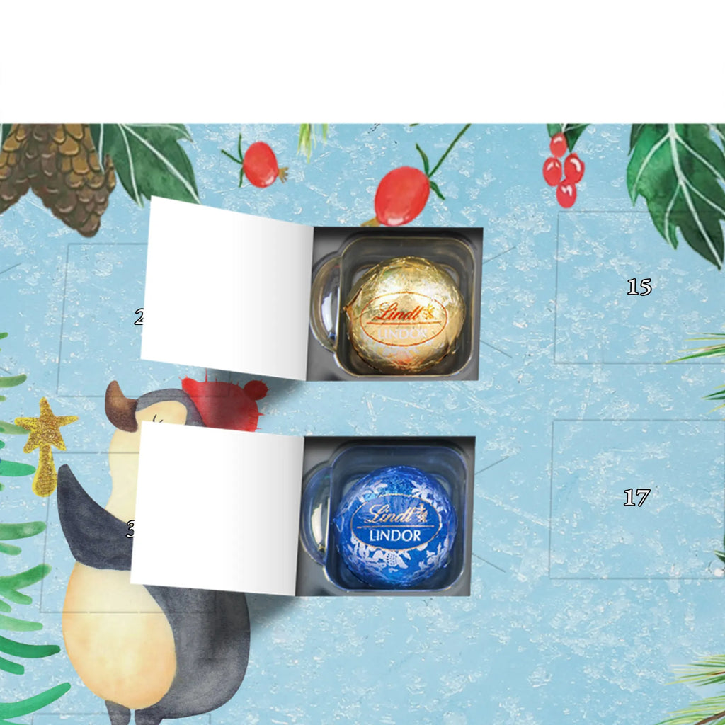 Chocolate advent calendar penguin Christmas tree Christmas time, snow