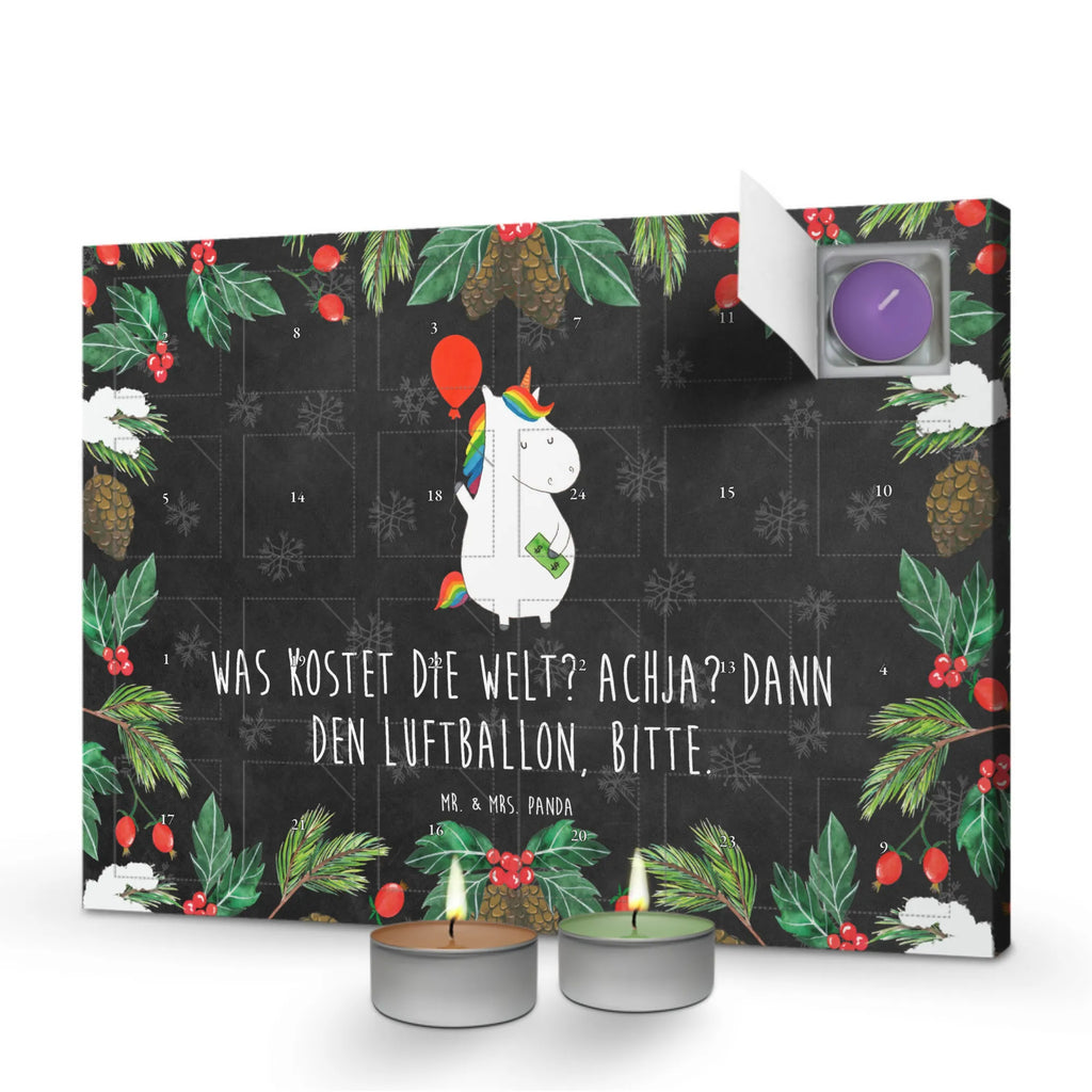 Scented candle advent calendar unicorn balloon gift, fun, lifelong, balloon, joy, money, girlfriend, saying