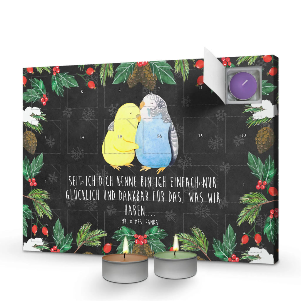 Scented candle advent calendar Parakeets in love Loving, Two, gift for him, gift for her, Love gift, Together, anniversary gift, Proposal of marriage, Marriage, budgie, closeness, cuddling, trust, birds
