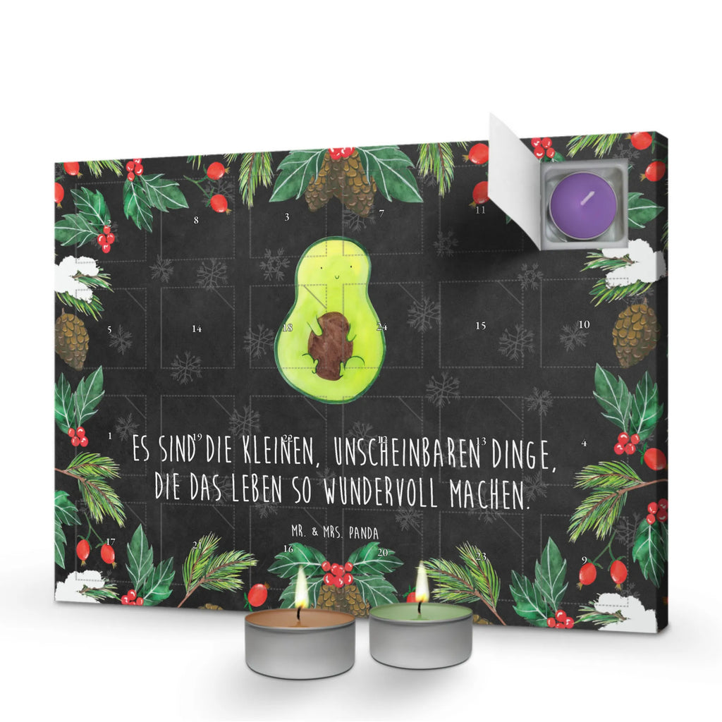 Scented candle advent calendar avocado core vegetables, seed, plant, saying life, avocado seed