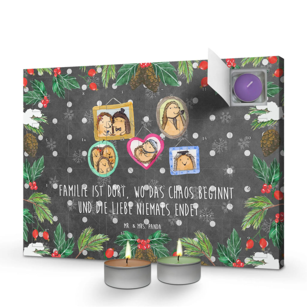 Scented candle advent calendar Hedgehog family Father's Day, Mother's Day, pictures, hedgehogs, solidarity, mum