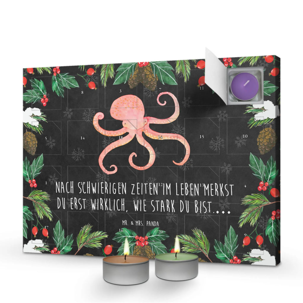 Scented candle advent calendar Squid card, gift ideas, gifts, animal lover, special gifts, cute animal motives, hand drawn, small animals, good mood, cute, funny sayings, octopus, sea animal, squid, arms, ocean, water
