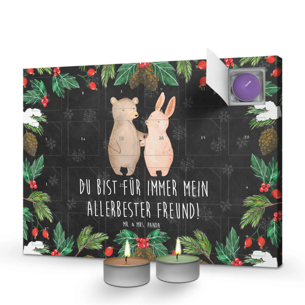 Scented candle advent calendar bear and rabbit Embrace Loving, Two, gift for him, gift for her, Love gift, Together, anniversary gift, Proposal of marriage, Marriage, best friend, friends, rabbit