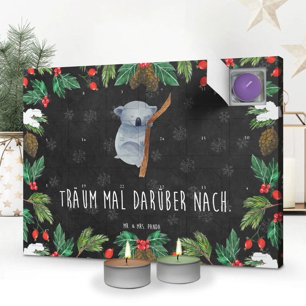 Scented candle advent calendar koala card, gift ideas, gifts, animal lover, special gifts, cute animal motives, hand drawn, small animals, good mood, cute, funny sayings, dreamland, dream, koala bear, sleeping, bedroom