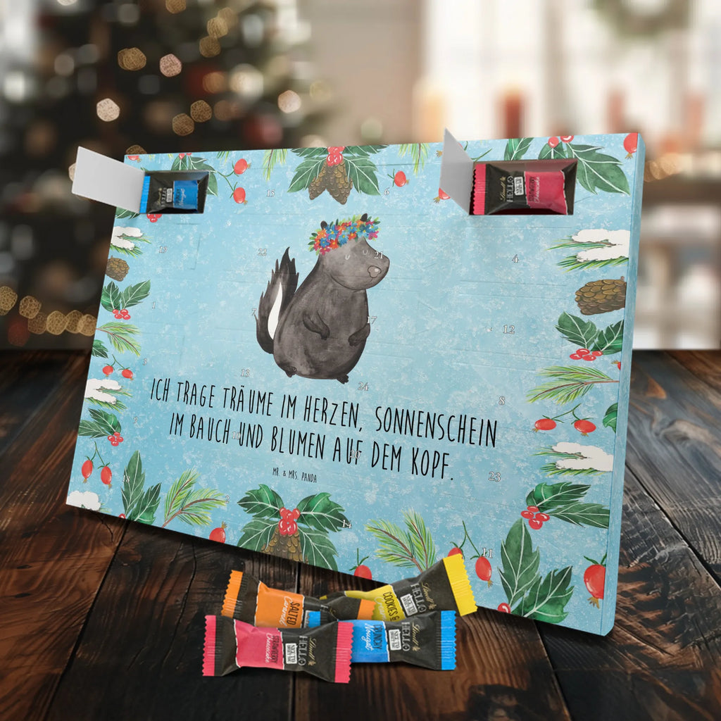 Chocolate advent calendar skunk Girl Laugh, Predator, Wild animal, Stinky, Live